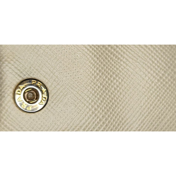 Prada Saffiano Leather Long Bifold Wallet Off White Authentic - Picture 12 of 16